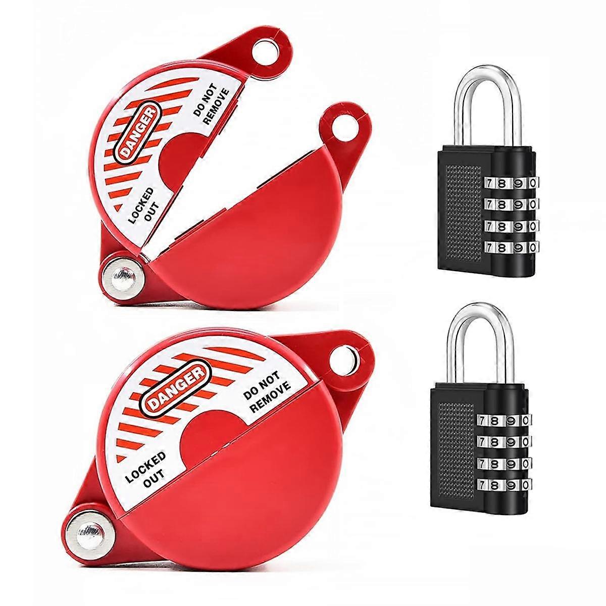2Pack Gate Valve Lockout Device with Coded Lock for 1 to 2-1/2In Gate Valve Handles Gate Valve Lockout Water Spigot Lock