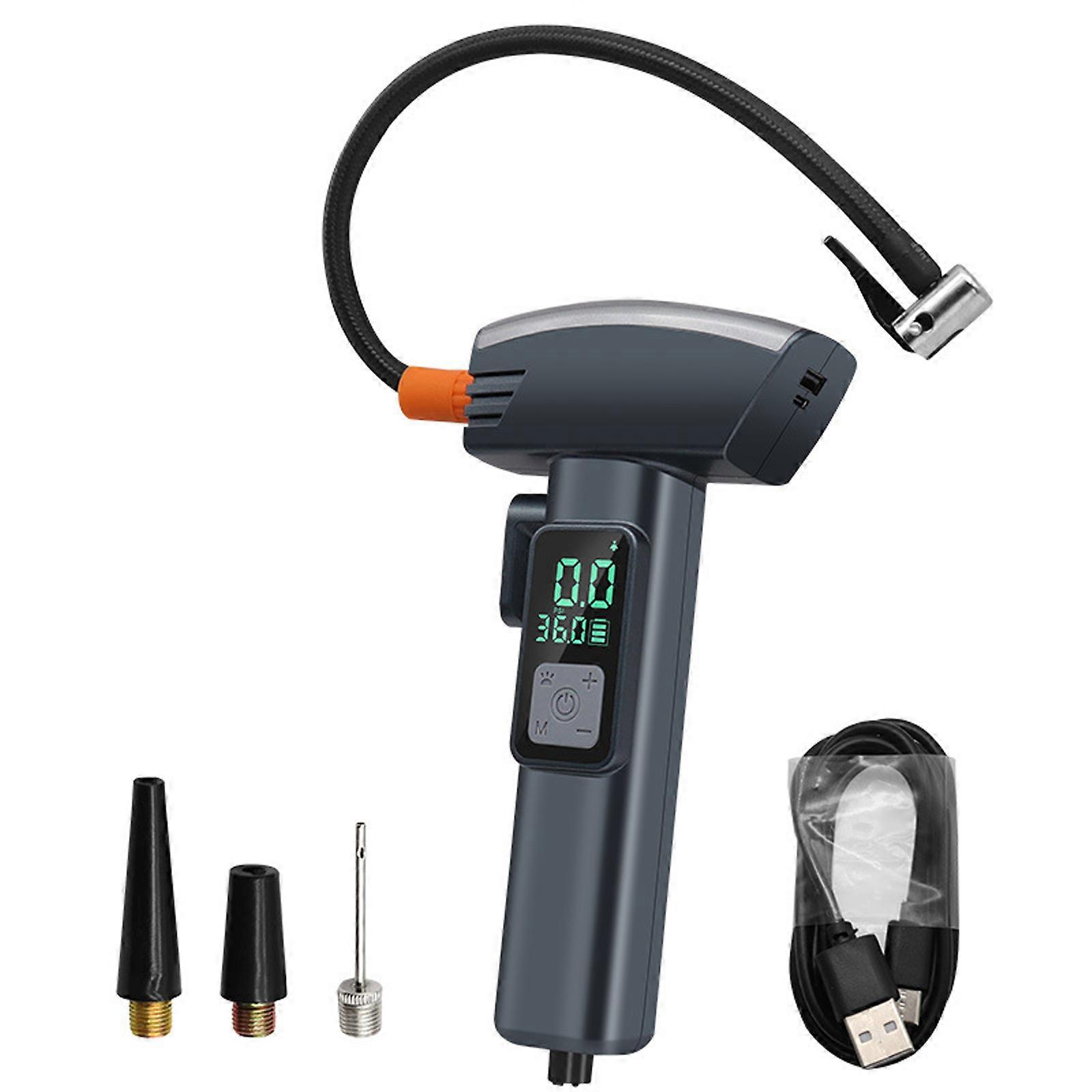 6 in 1 Vehicle Tire Inflator Portable Air Compressor|Escape Tool with Safety Hammer and Seat Belt Cutter,50% Offer