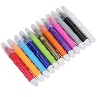 12pcs Portable Temporary Hair Dyeing Crayon Hair Coloring Pen Styling Tool Set