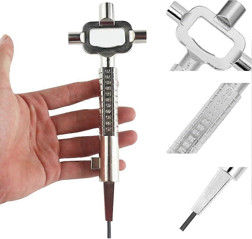 Architect Key Multifunctional Square Key Universal Construction Key with Allen Key Anti-corrosion Architect Key for Measuring Opening Door Window Cab