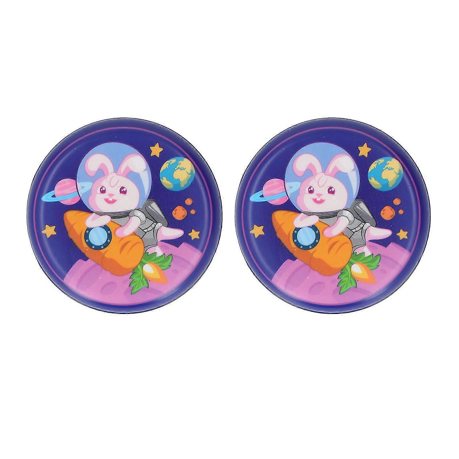 Outdoor Portable Soft PU Flying Disc Toy 2Pcs for Children Adults - Small Space Rabbit Design 16cm