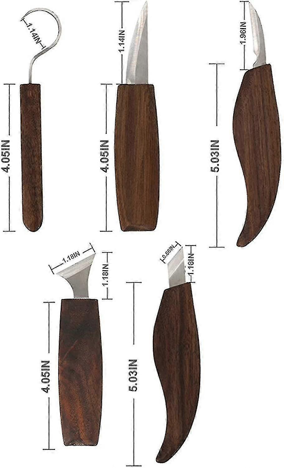 7 In 1 Hand Carved Woodworking Knife Set Model Crafting Tool Wood Carving Spoon Carving Knife-Ksize