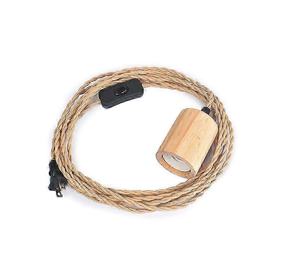 مقبس مصباح كهربائي مع كابل من القنب بطول 4.5 متر، حبل إضاءة معلق صناعي p202411261279