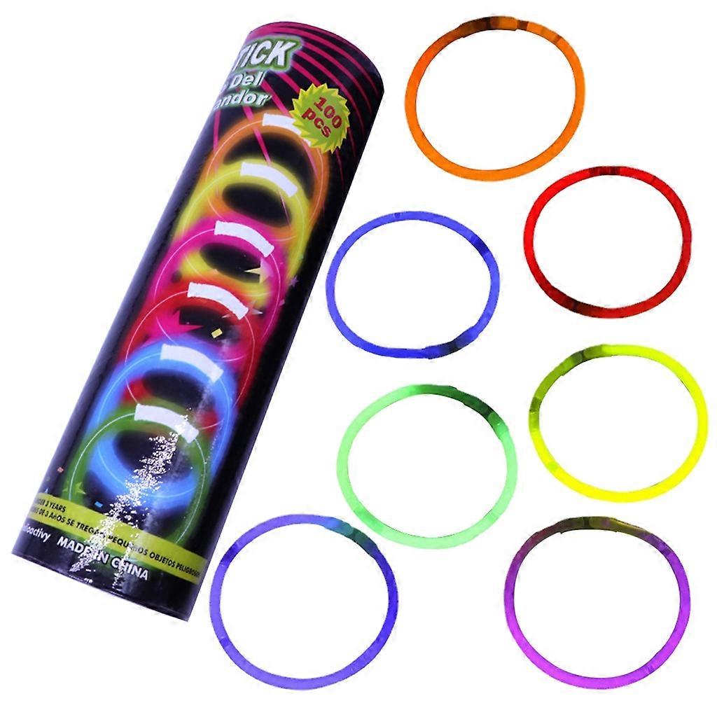  100x Glow in The Dark Sticks with Connectors Halloween Party Supply Glowsticks