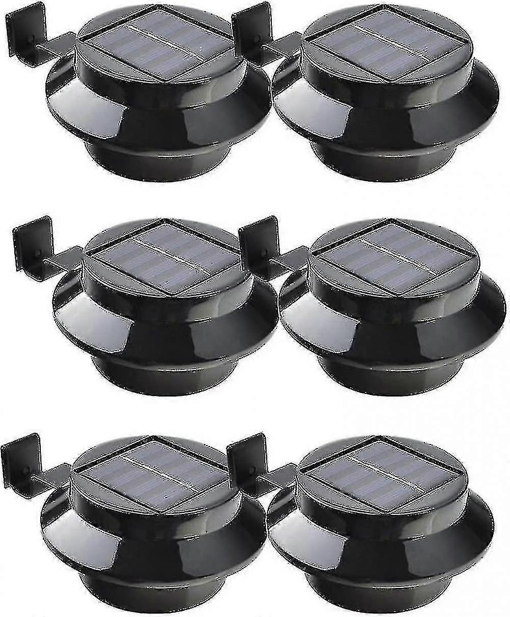 6 حزمة تعمل بالطاقة الشمسية أضواء LED للمزراب ، السياج ، السقف ، الحضيض ، الحديقة ، الفناء ، الجدار ، أسود