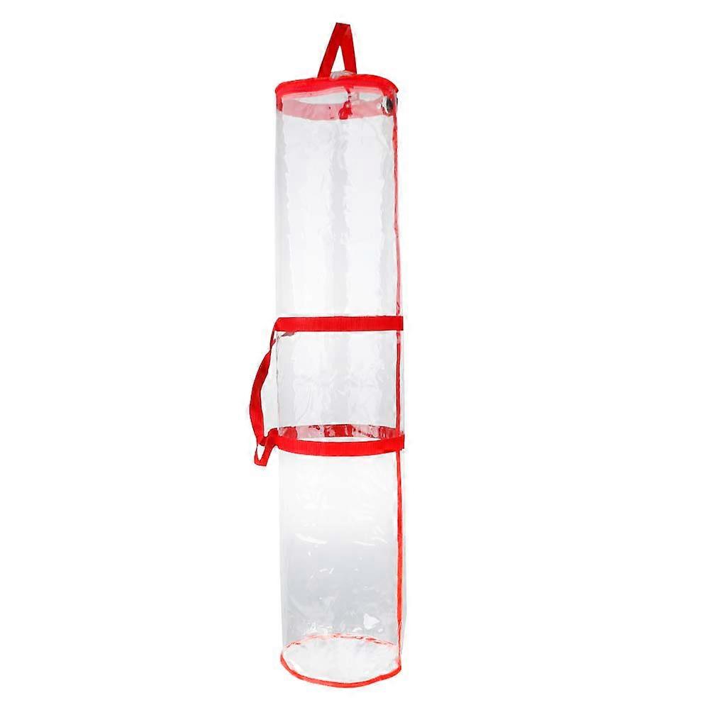 2023 New Christmas Wrapping Paper Storage Bag,24 Rolls 40 Inch PVC Clear Bag Zippered Wrap with HandlesRed