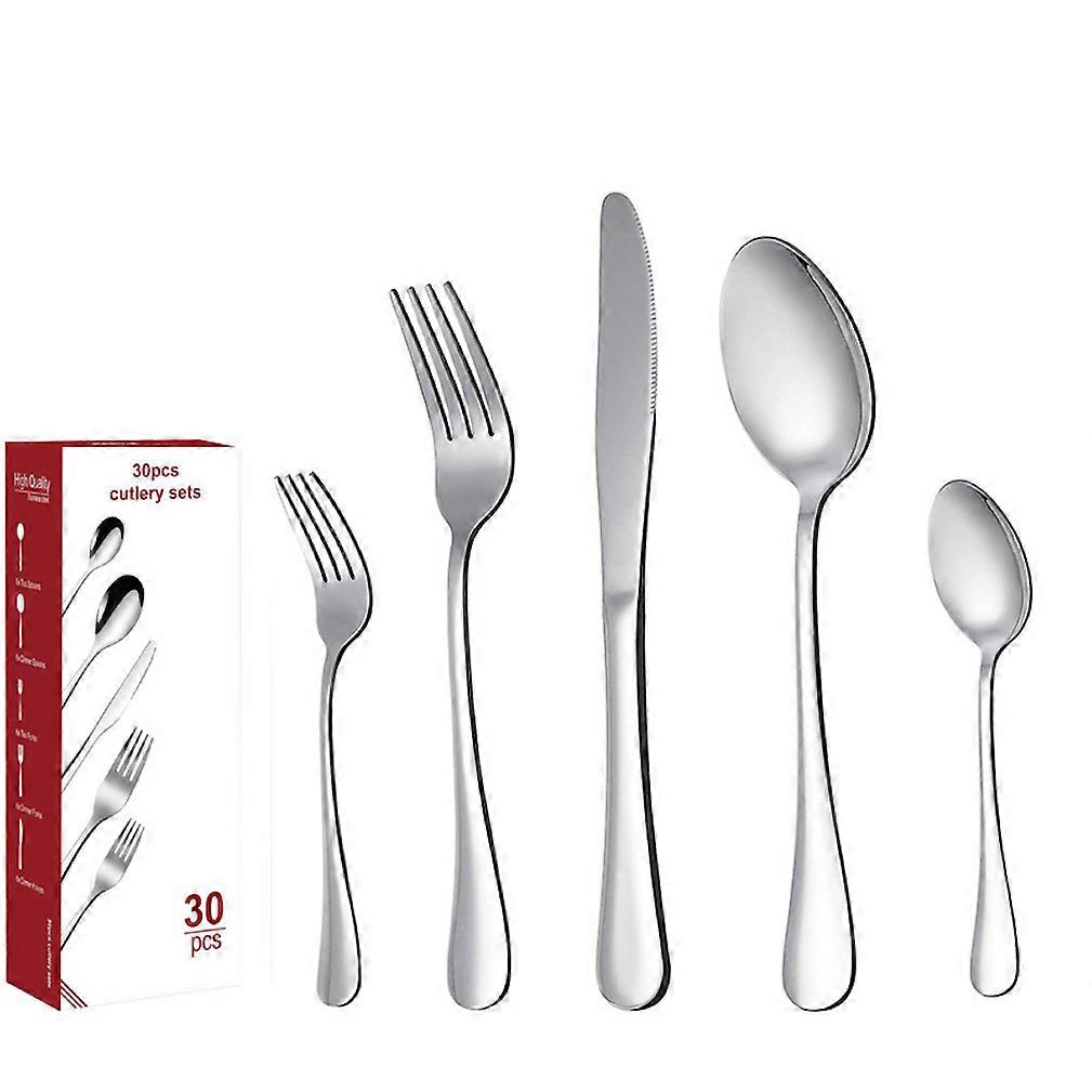 24pcs Besteck Set Geschirr Geschirr Gabeln Messer Löffel Edelstahl