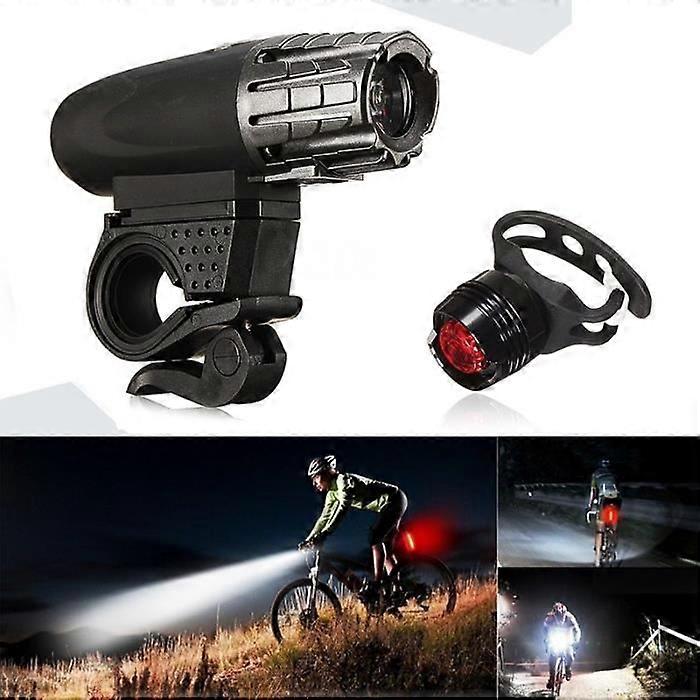USB Rechargeable LED Bicycle Lamp Bike Headlight + Taillight Set