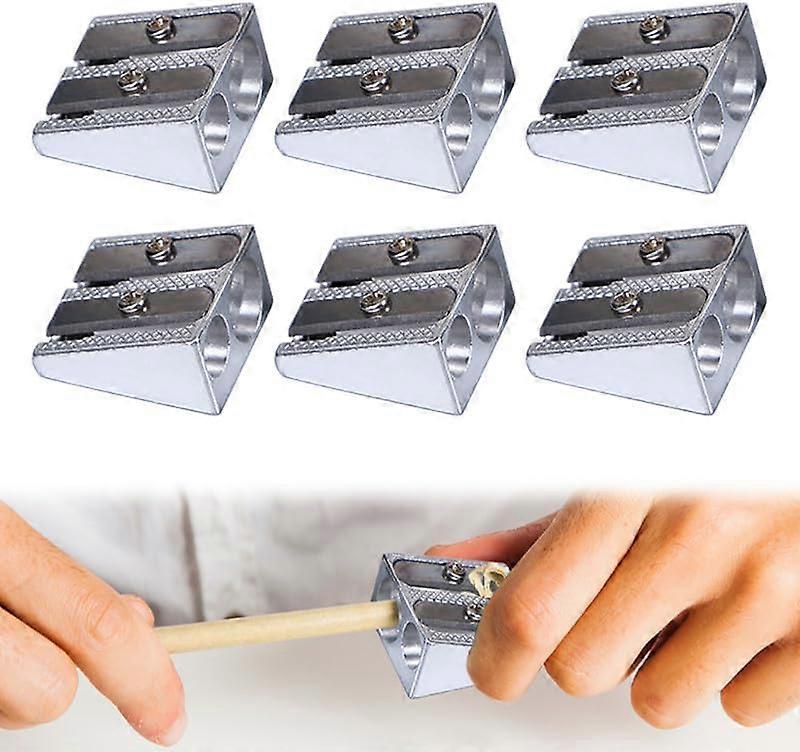 Metal Pencil Sharpener, Handheld Mini Pencil Sharpener for Colored Graphite Pencils, Double Hole Pencil Sharpener for School Office