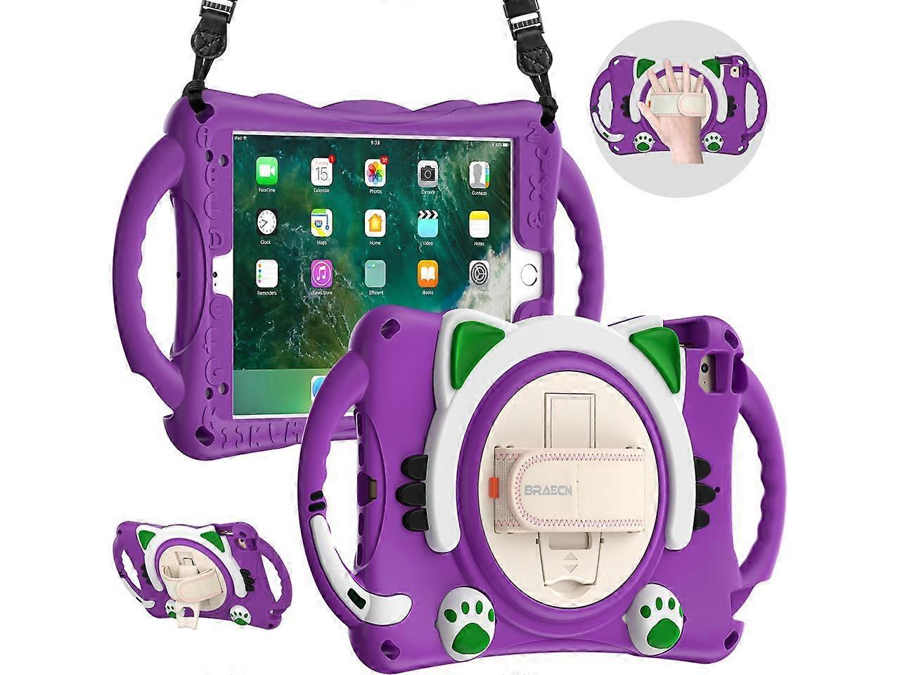 iPad Mini 5th/4th/3rd/2nd/1st Generation Case for Kids, Silicone Rubber Shockproof Cover for iPad mini 5 4 3 2 1 with Adjustable Strap,Handle Grip,Pen