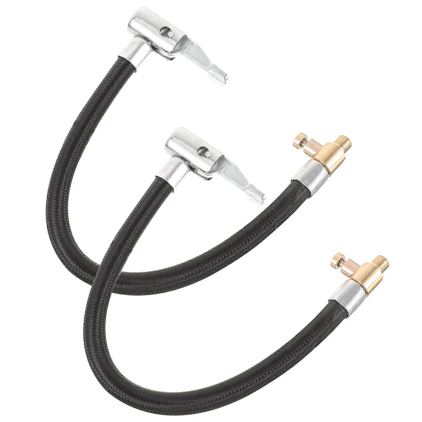 2Pcs Pump Hose Adapter Metal Extension Hose Flexible Inflator Compressor Connect Pipe
