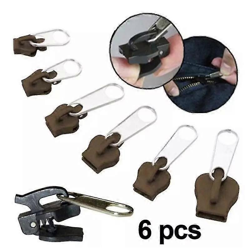6-pack Fixed Zipper Pullers - Zipper Slider Repair, Instant Zipper Set - Detachable Rescue Replacement Bag