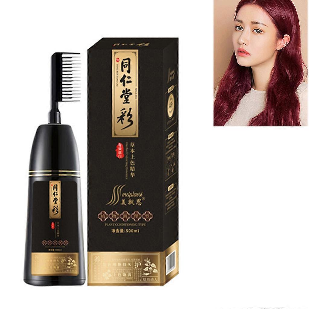 500ml Sort Farvet Shampoo Sort Hårfarve Urte Ingrediens Ingefær Ganoderma