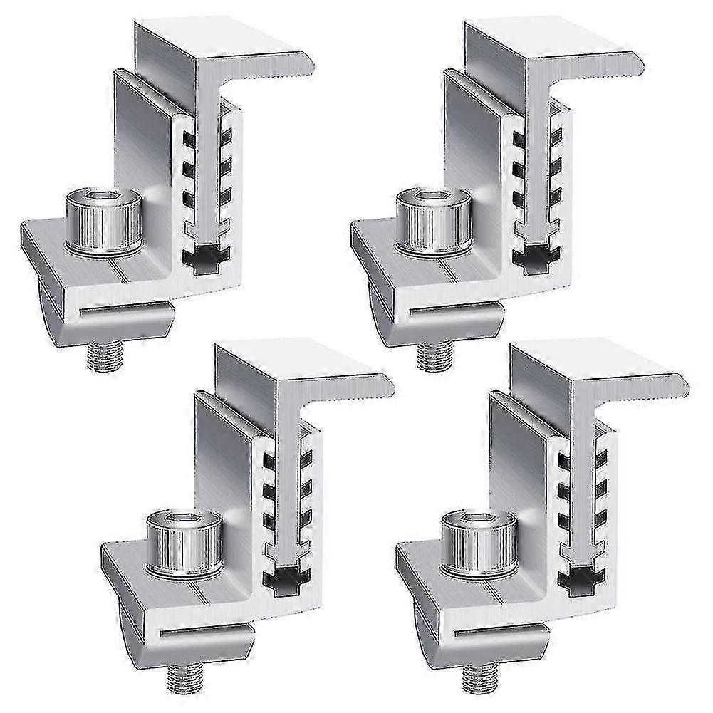 4 Packs Solar Panel Mounting Brackets Adjustable End Panel Clamp Aluminum Bracket For Solar Panel Photovoltaic Mounting