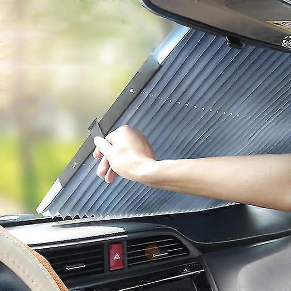Car Windshield Sun Shade Front Windscreen Roller Heat Insulation Uv Protector Window Cover 46 cm