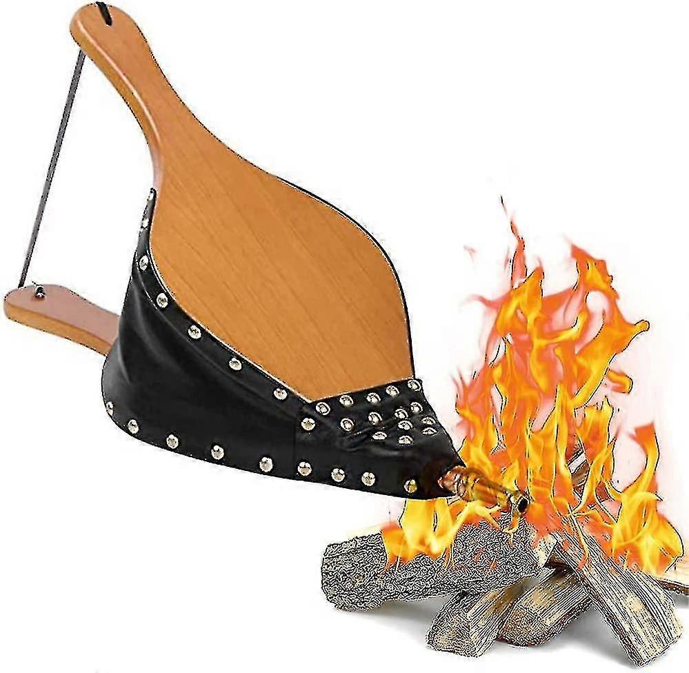 Wooden Fireplace Bellows 42cm Fire Bellows Quick Ignition Starter