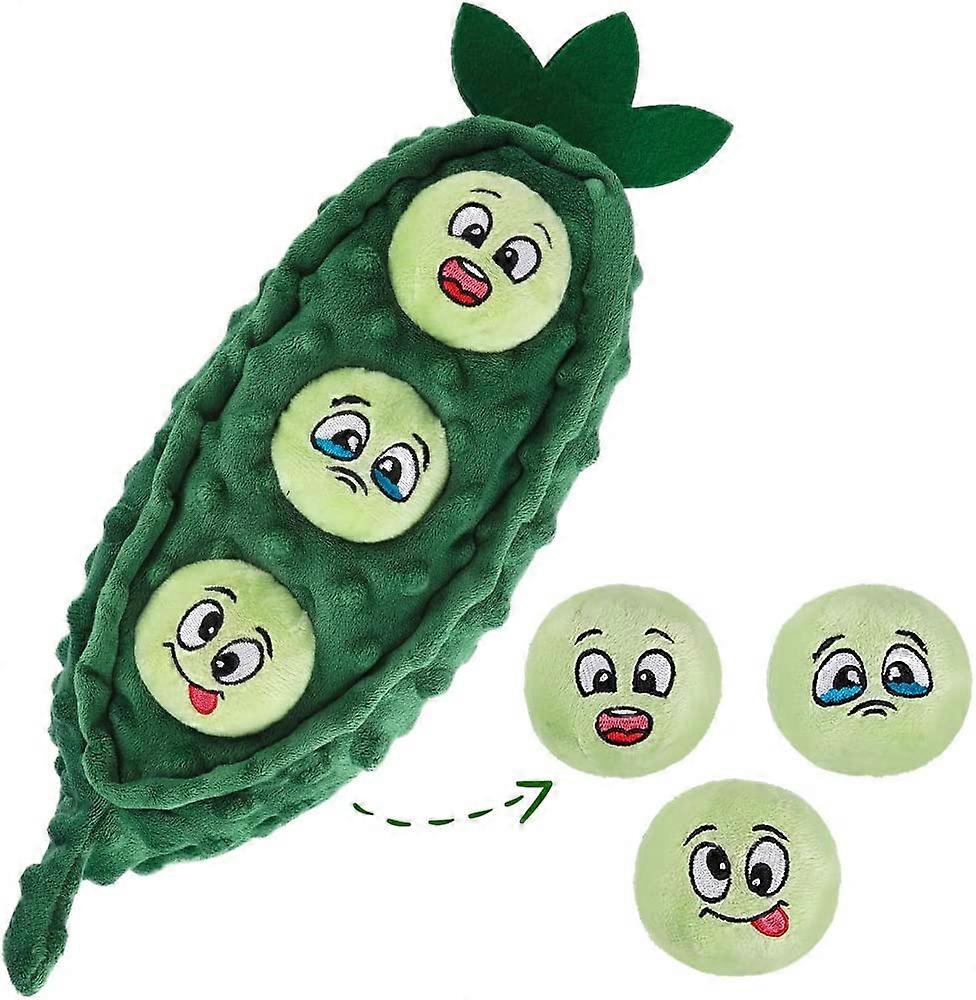 Plush Dog Squeaky Toys - Pea Shape Dog Chew Toys with 3 Pack Fetch Play Squeaky Balls for Dogs, Hide and Seek Toys, Ideal for Your Pet