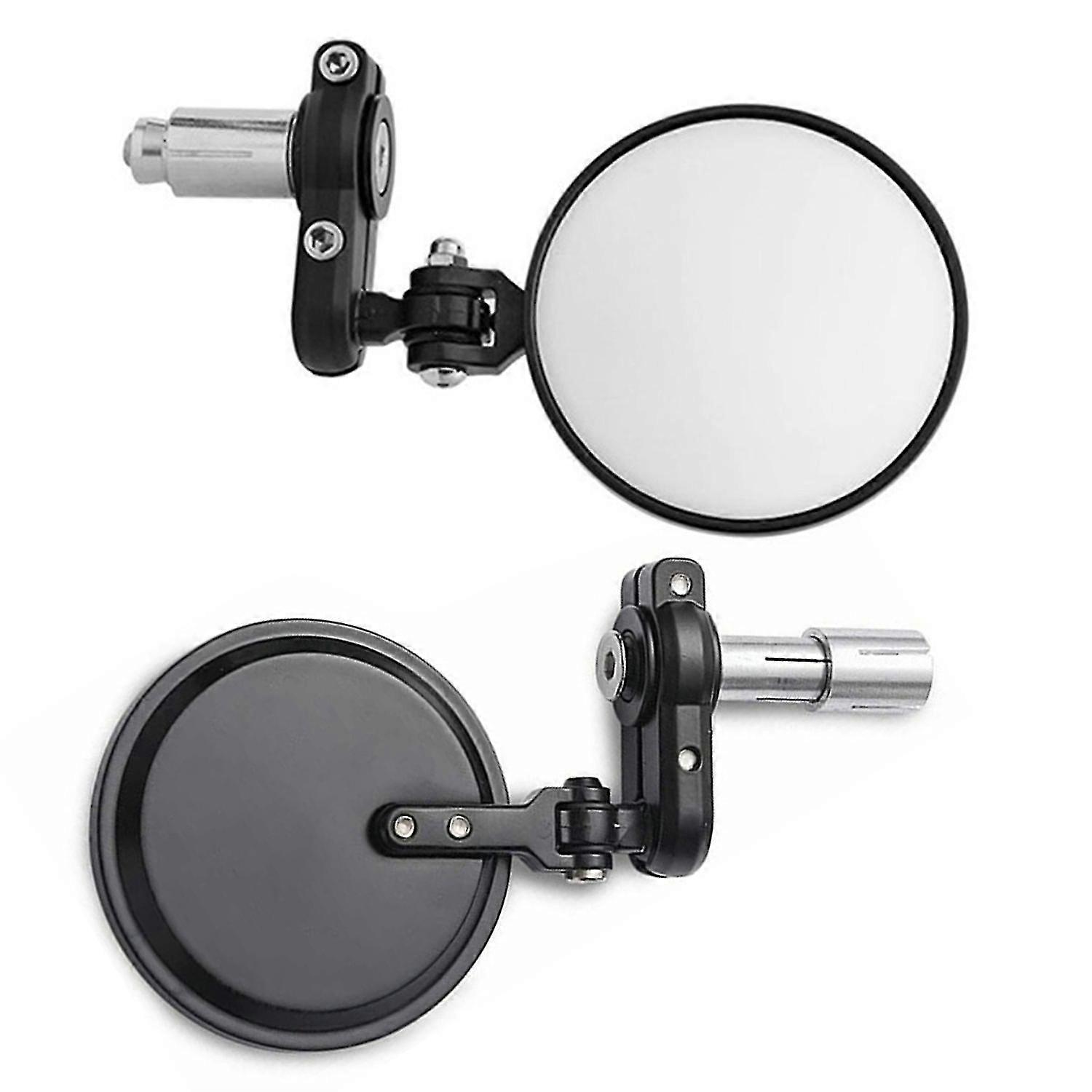 Universal Motorcycle Mirrors 3 Inch Round Folding Bar End Side Mirror Rearview Mirror For 22MM Handl