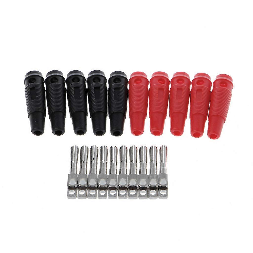 10 Pcs 32A 4mm Banana Plug High Current Insulated Shrouded Stackable Connector S