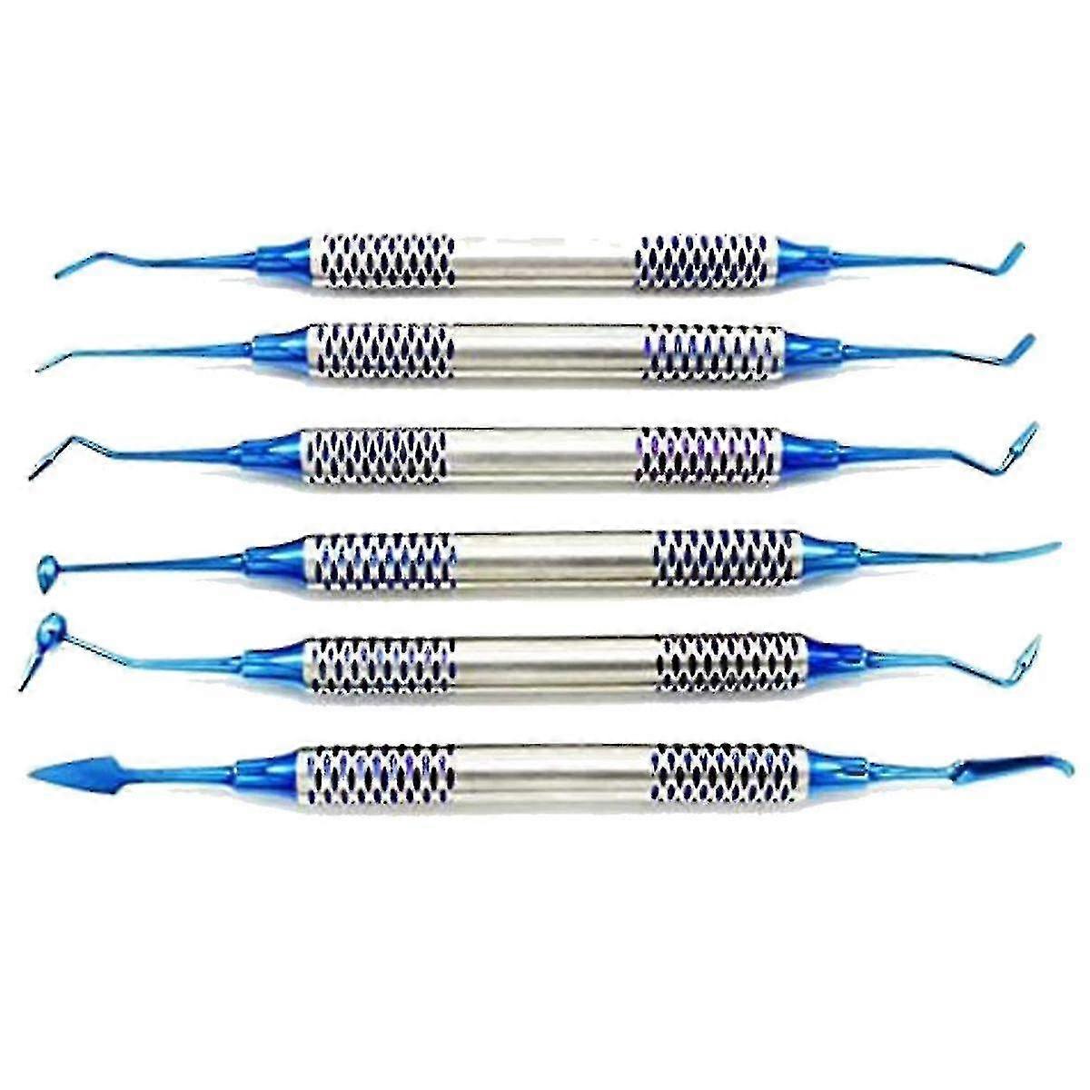 6pcs οδοντιατρική σύνθετη ρητίνη οργάνων που γεμίζει τιτάνιο τιτανίου επιμεταλλωμένο επικεφαλής σύνολο εργαλείων πλήρωσης (Tw