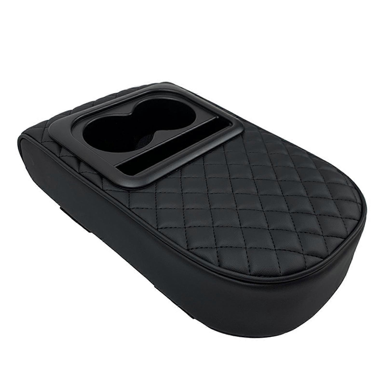 Auto Center Console Armrest Cushion with Cup Holder Wear Resistant Universal Simple Installation Armrest Pad Portable Car Armrest Pillow Cover