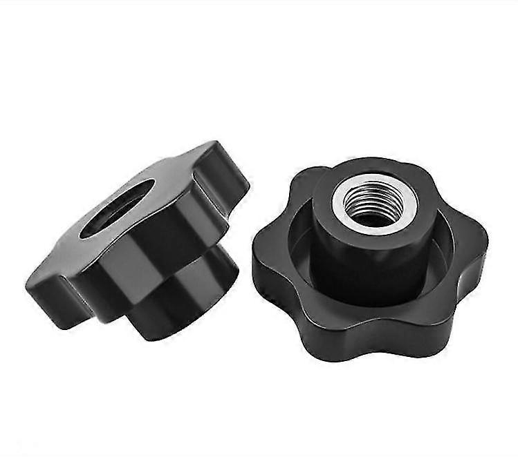 M12 Torx Hand Nut Handle Threaded Star Mechanical Black Thumb Nut Clamping Knob Hand Nut 2pcs