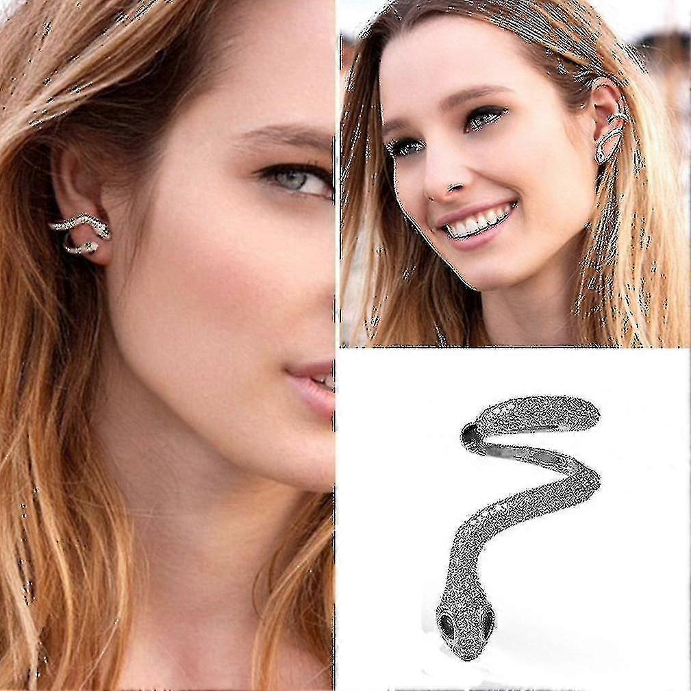 Ear Studs Left Single Snake Zircon Earrings For Ball