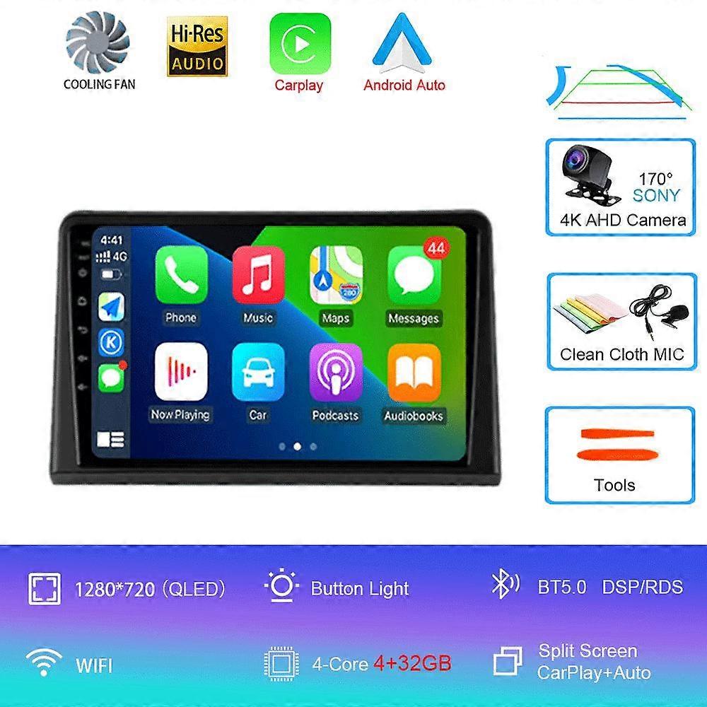 Android 14 Car Radio For Renault Express 2021 2022 Multimedia Player Stereo GPS WIFI+4G wireless Carplay Auto video 360 Camera
