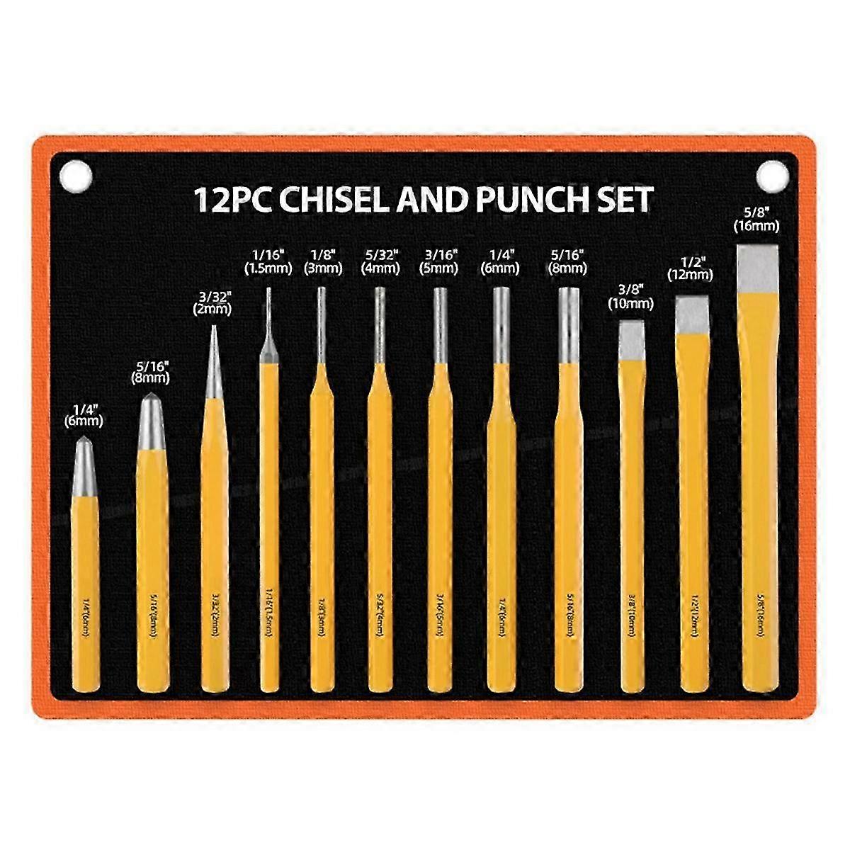 12-piece Punching Set Masonry Chisel Flat Cylinder Punching Set