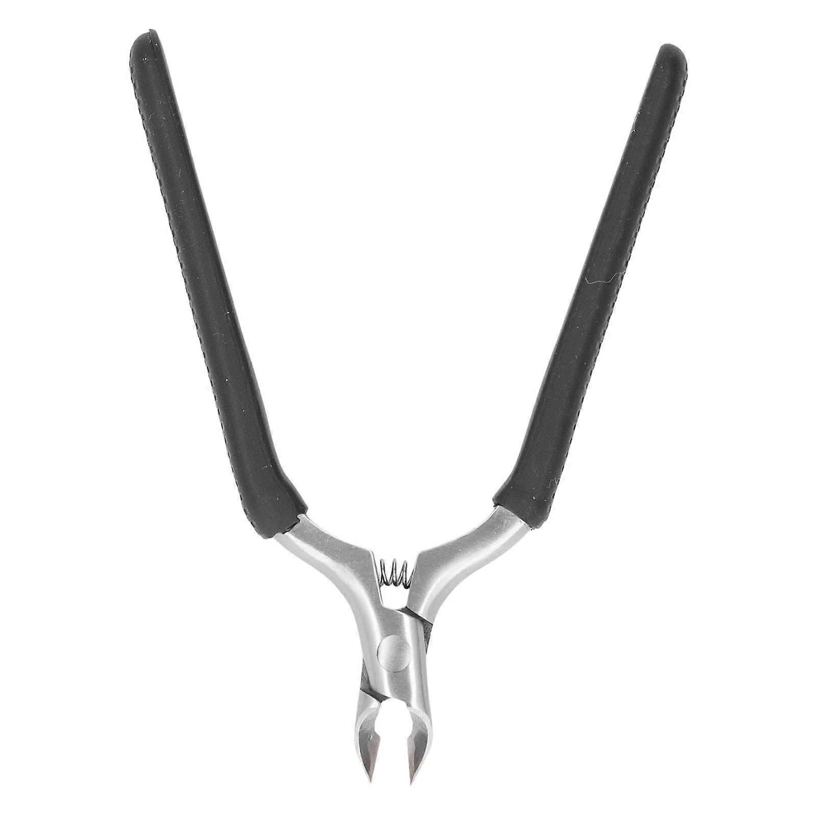 ステンレス鋼キューティクルトリマーデッドスキンリムーバーインラインスプリング滑り止めキューティクルトリマーブラック(11 * 6cm)