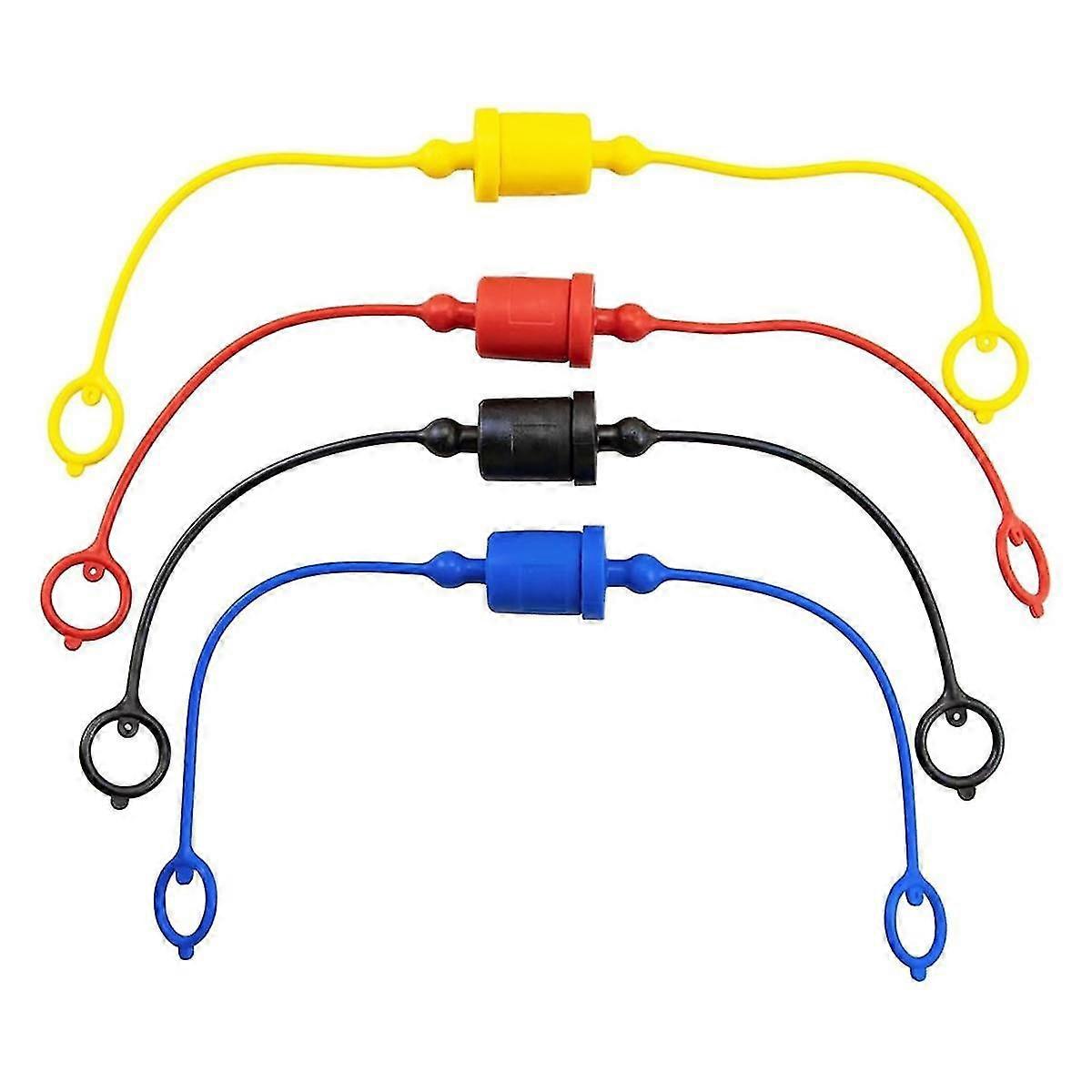 4 مجموعات هيدروليكية سريعة مقرنة ذكر غطاء الغبار وغطاء المكونات الأنثوية ، أغطية الغبار المطاطية / المقابس (-A 3 / 8 بوصة)