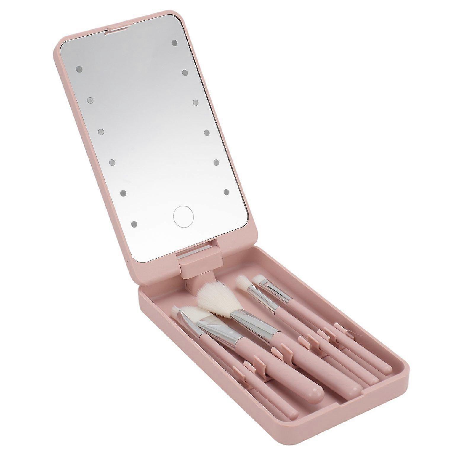 Makeup Brush Storage Box with Mirror - Complete Brush Set