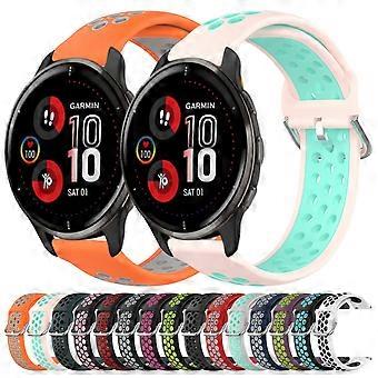 Para correa de reloj de silicona deportiva perforada Venu 2 Plus de 20 mm