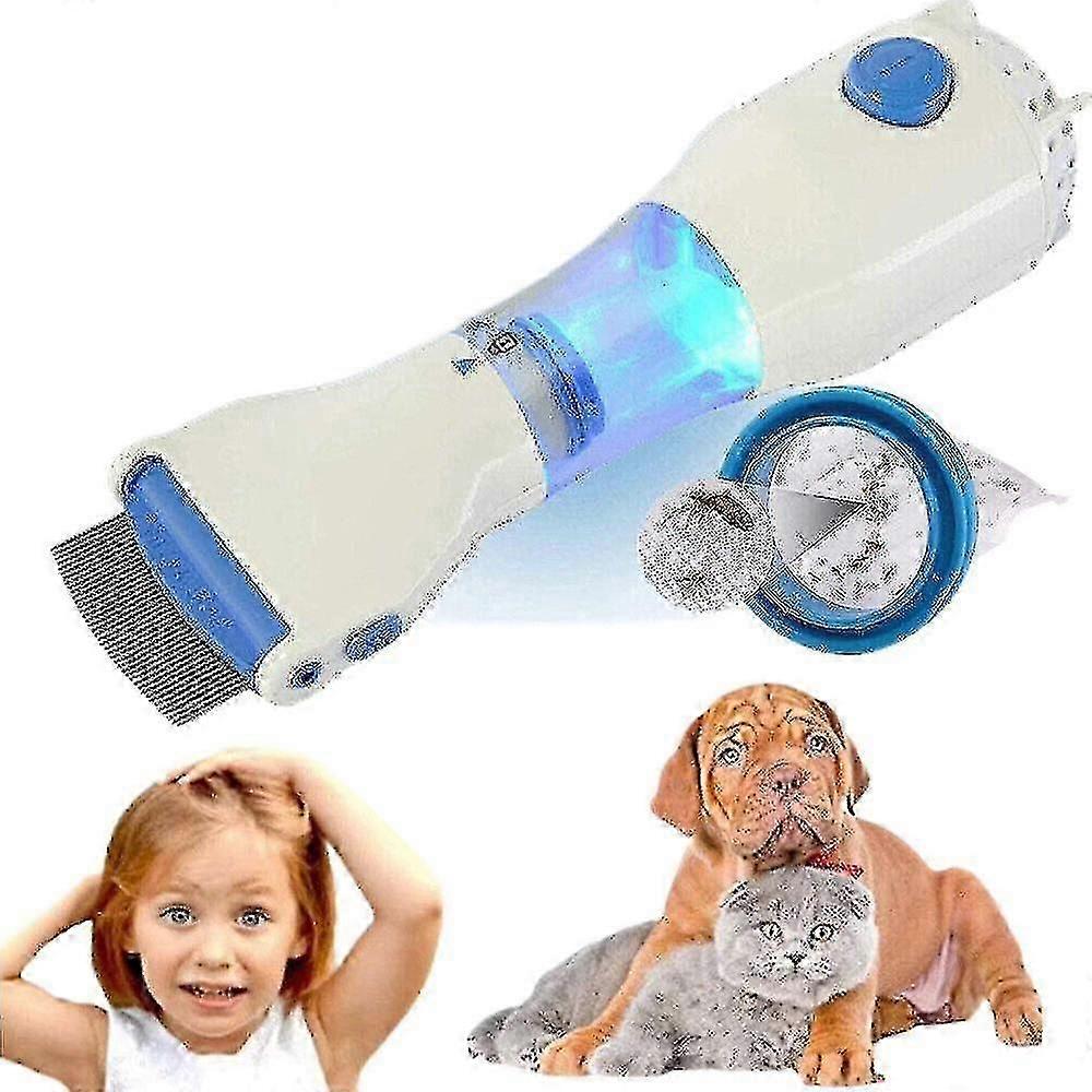 Electric Vacuum Head Lice Nit Comb Brush Pet Dog Flea Filter Remover Treatment-yujia