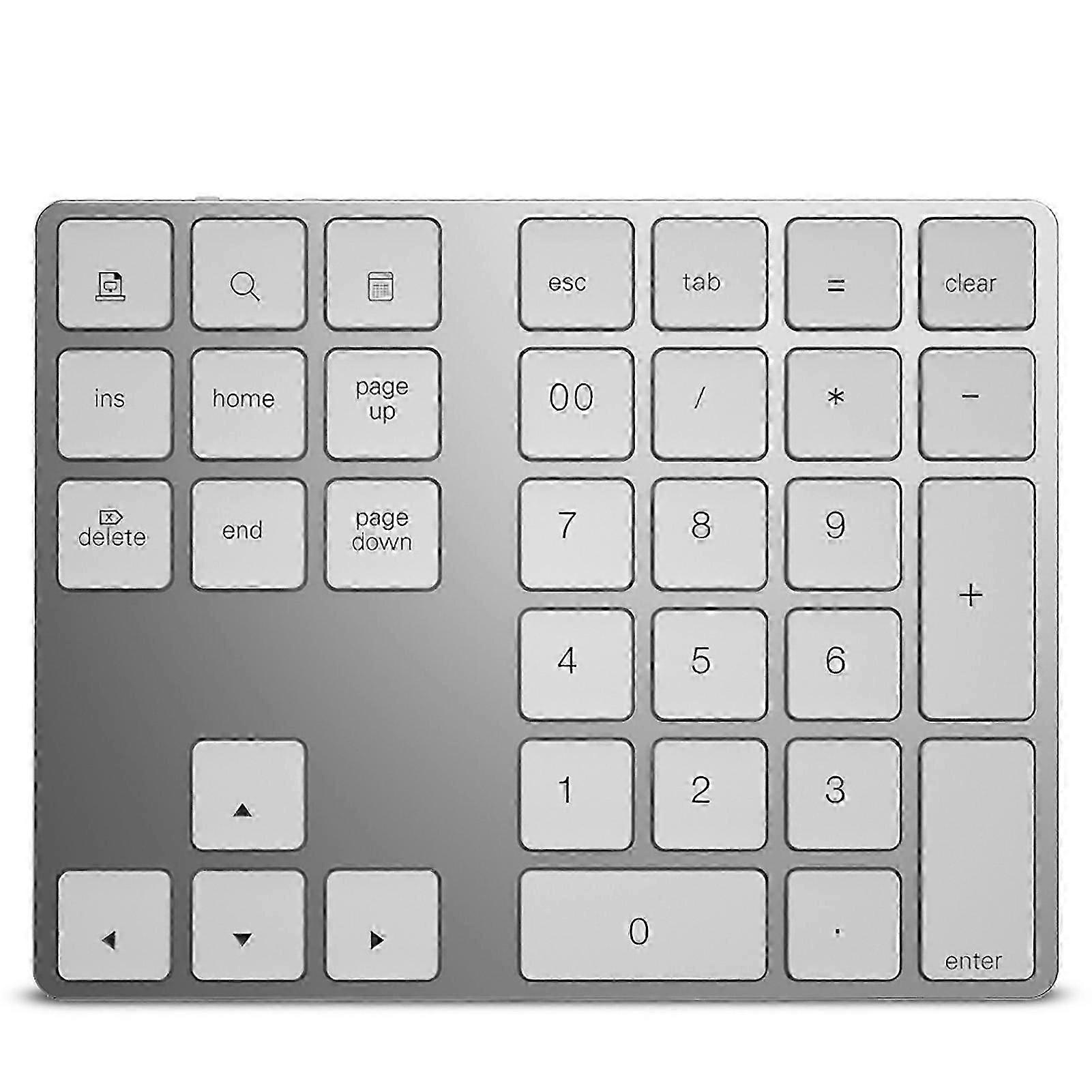 Bt308 34 Keys Mini Rechargeable Numpad Wireless Numeric Keypad Small Keyboard