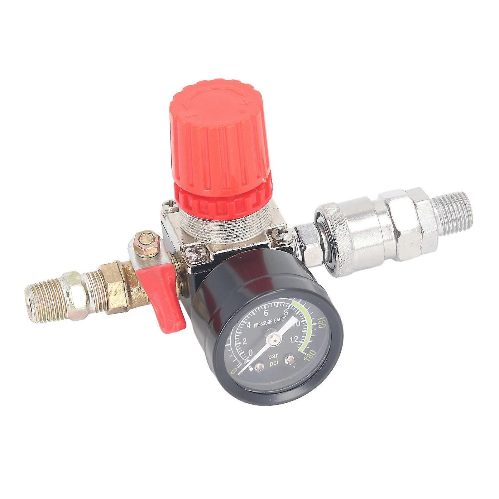 Air Compressor Regulator 0‑180 PSI Pressure Controller 1/4in with Gauge Valve for Control 