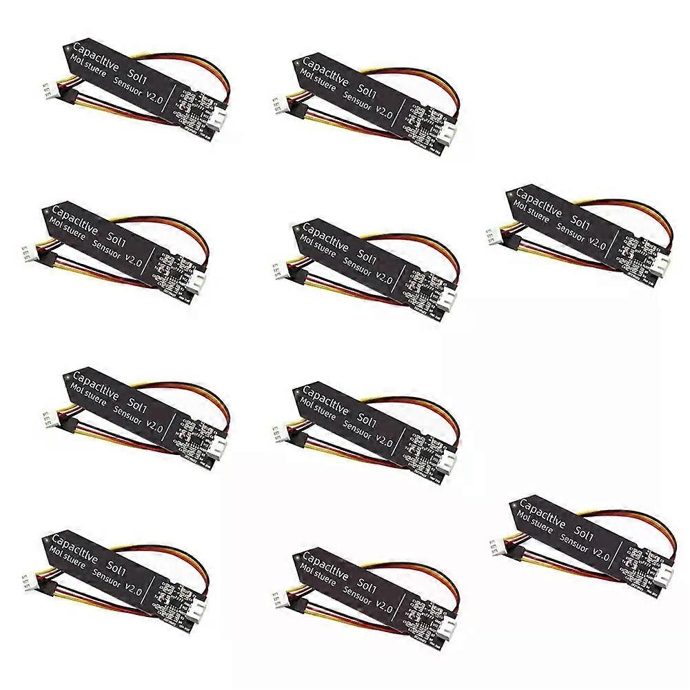 10 pcs. Capacitive Soil Moisture Sensor Module 3.3-5.5V 3-Pin with Gravity Wire Corrosion Resistant for DIY Garden Water