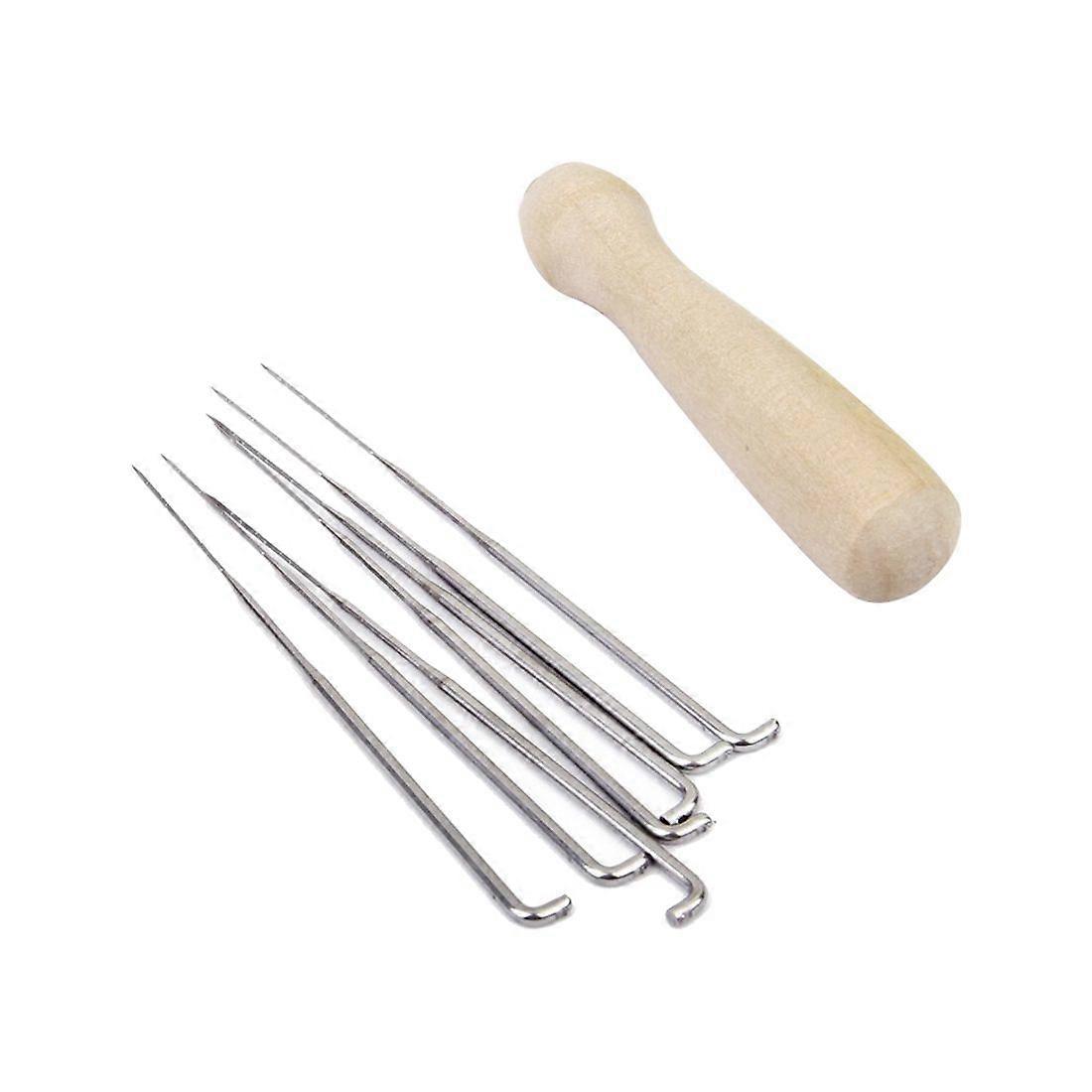 Set of 7 pcs felting needles with wooden handle wool felt tool felting kit