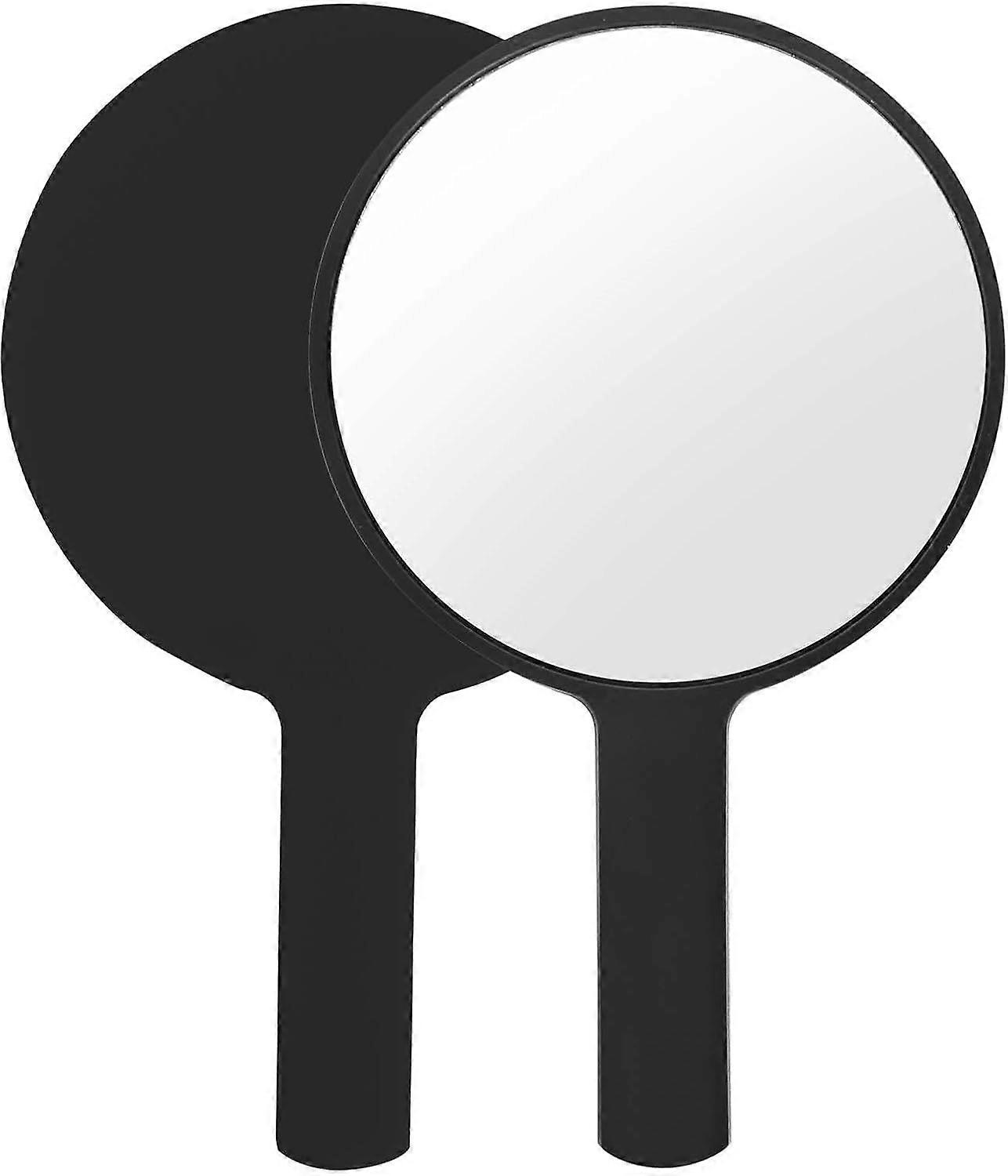 Hand Mirrors, Makeup Mirror, Hairdresser Mirror, Professional Portable Mirror, Round Handle Mirror, Multi-Purpose Mirror (Black)