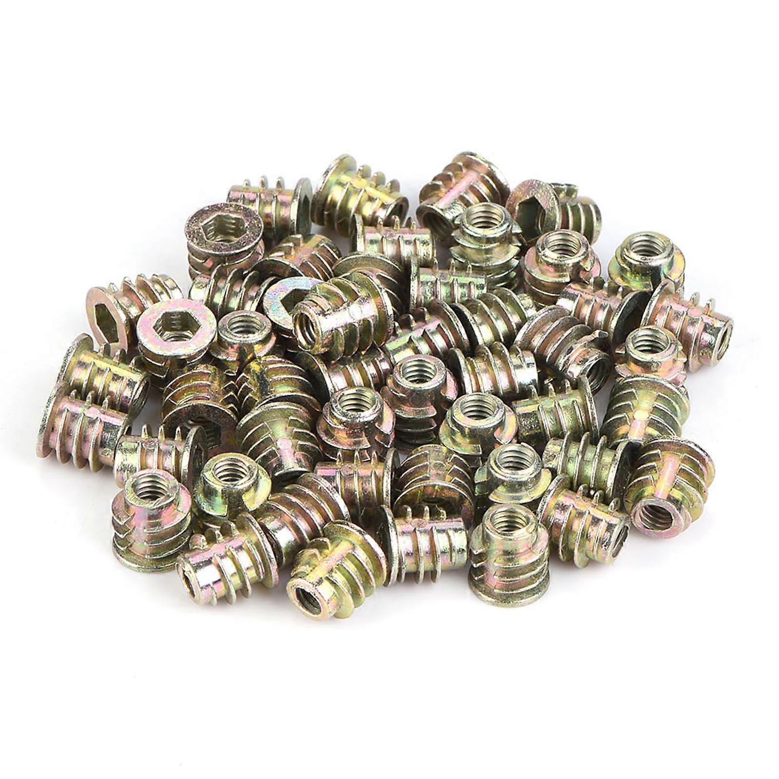 50pcs M4 M5 Zinc Alloy Inside Hex Socket Insert Nuts for Wood Furniture (M4*8)