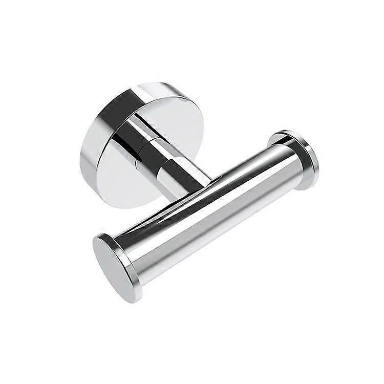 1 pcs Double Round Wall Hook Towel Holder Bathroom Chrome Finish