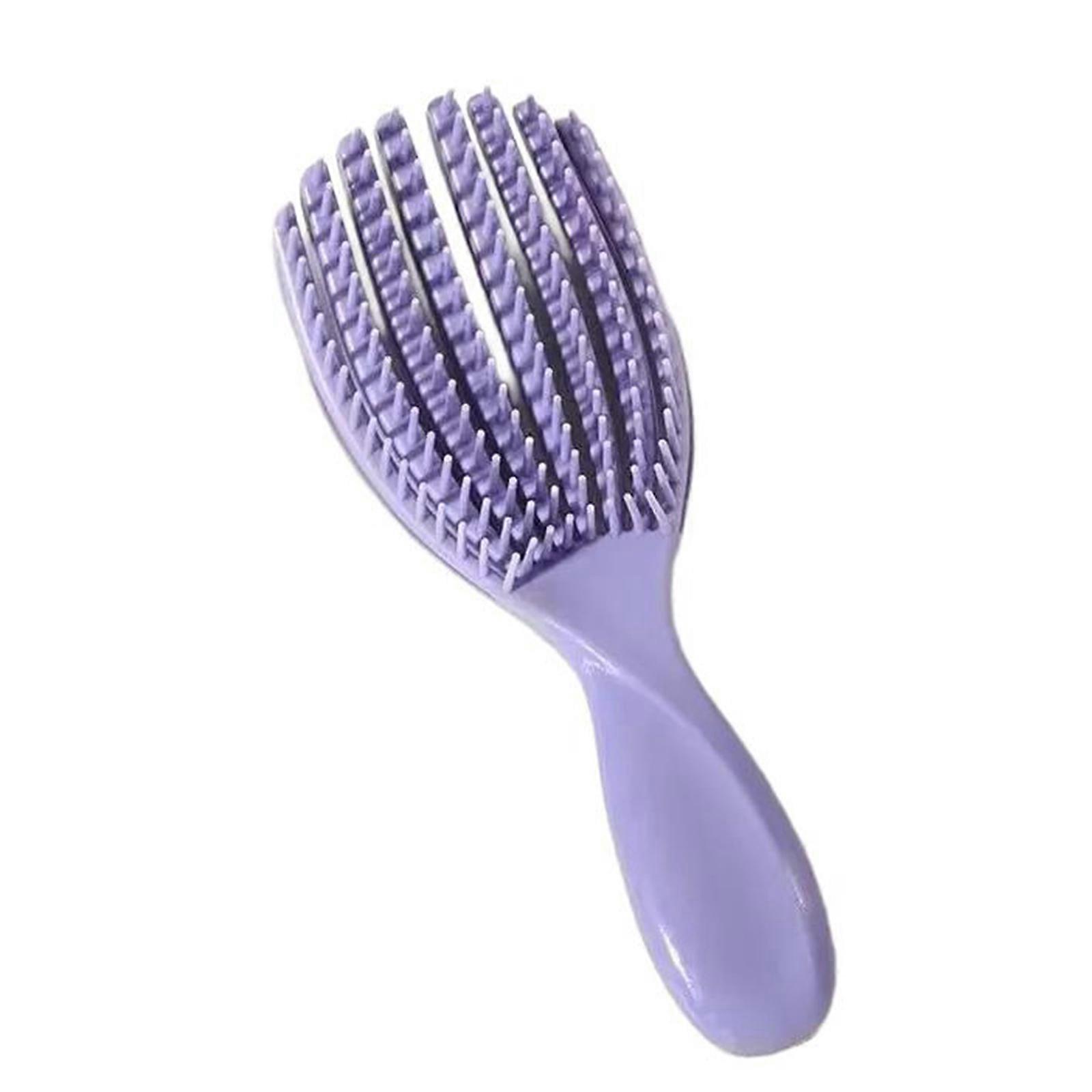 くり抜きヘアブラシ実用的なヘアコームもつれをほぐすヘアブラシマッサージ理髪コームヘアコームドライウェットヘアパープルスモール