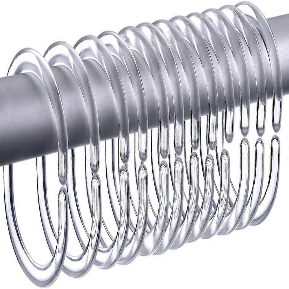 Shower Hooks, Polished Nickel, Heavy Duty, Easy Install