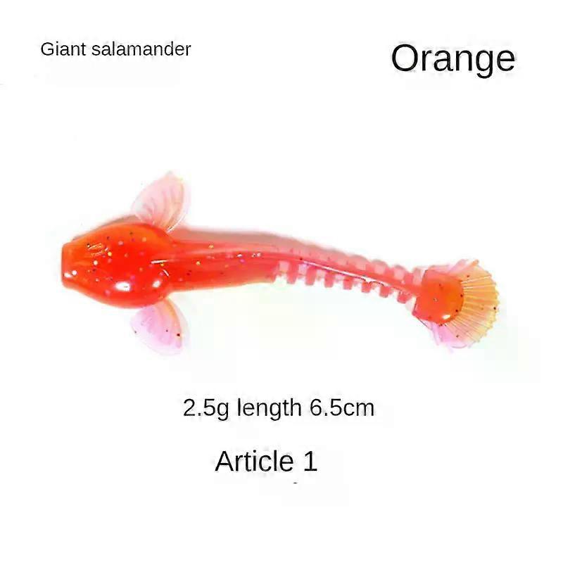 1/10PCS Bait Bionic Appât Souple Ver Plat Queue Souple 6.5cm/9cm Poisson Doux Poisson Simulé Salamandre Géante Faux Appât