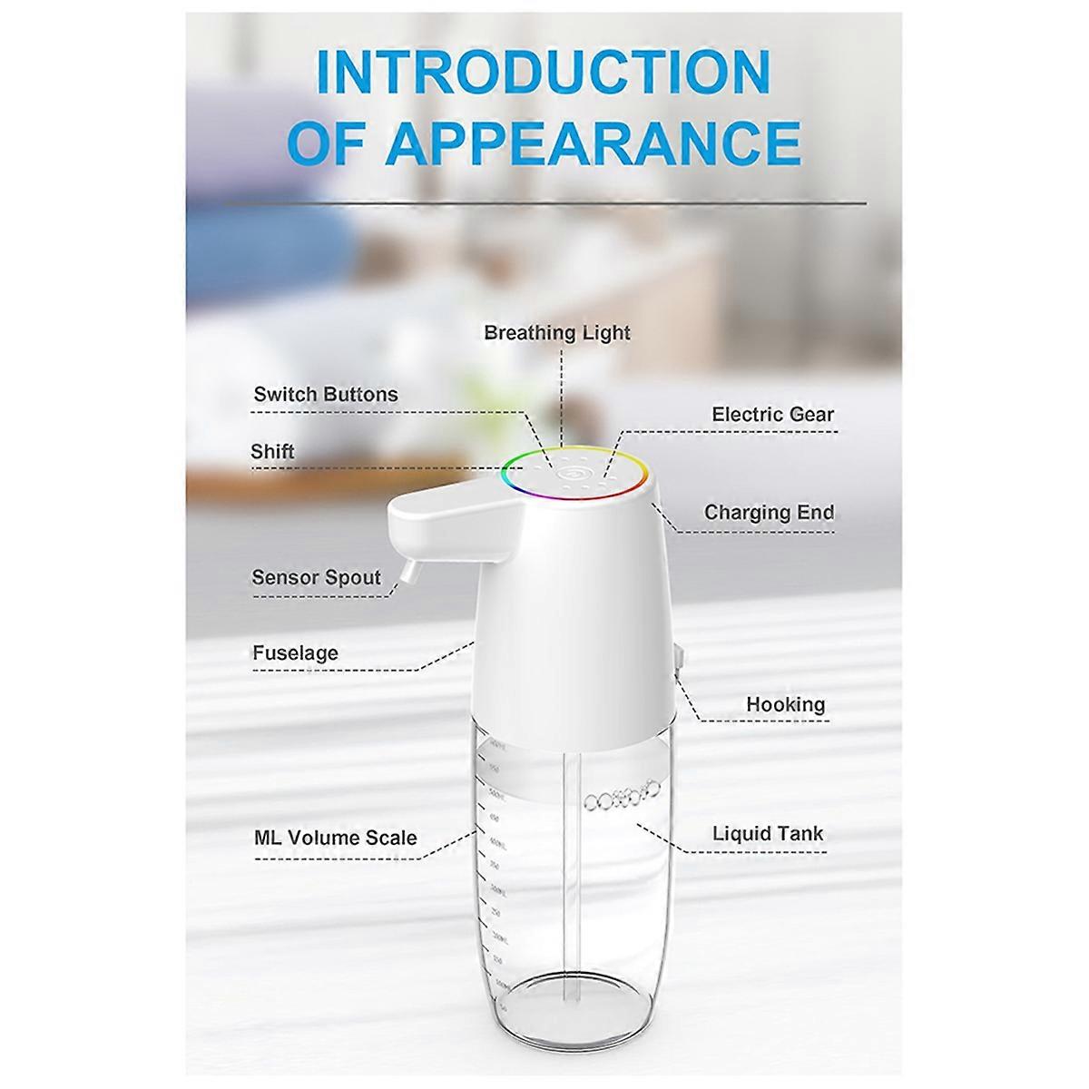 Magic Color Breathing Light Infrared Sensor Soap Dispenser Foam Automatic Sensor Hand Machine Wall Mounted