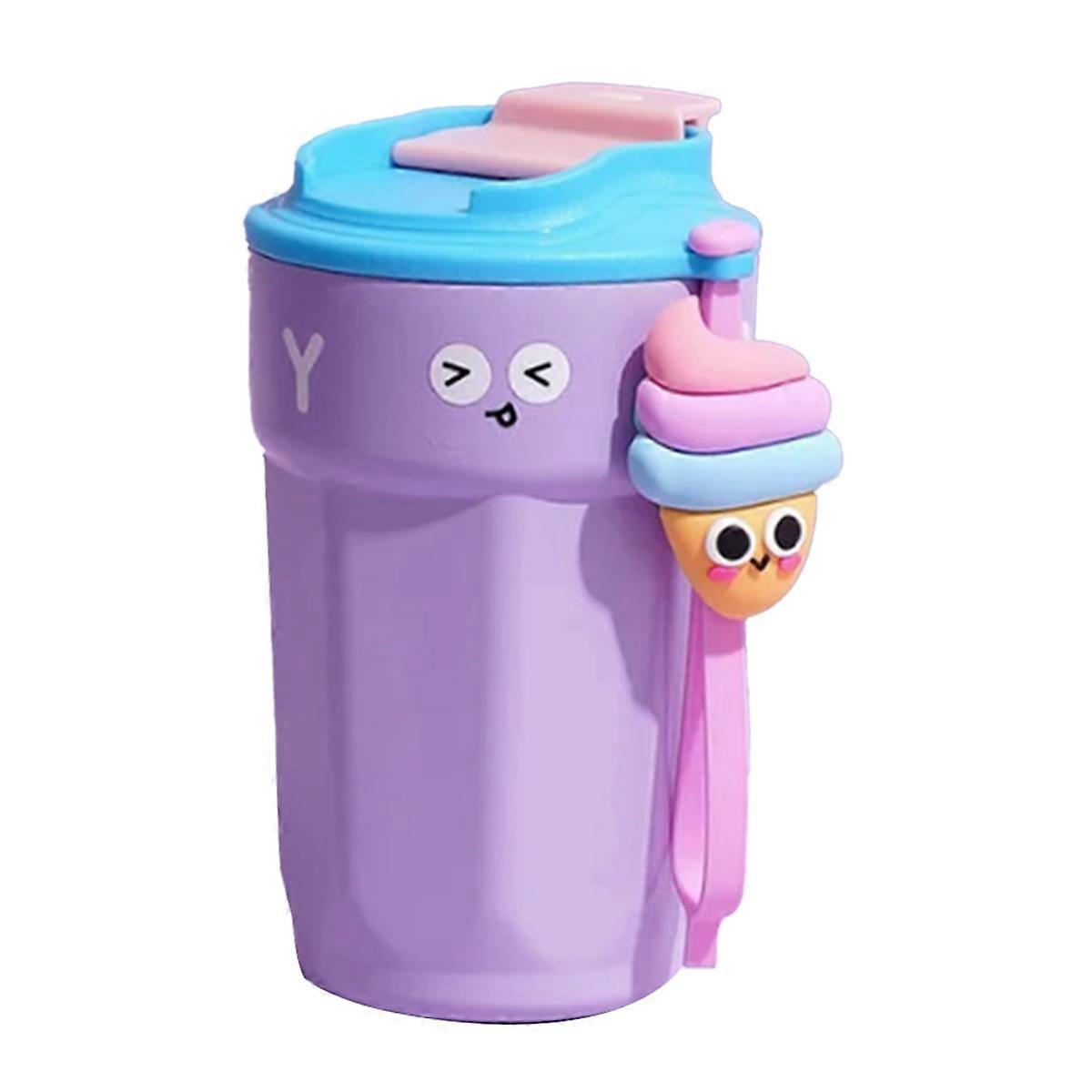 450ML Creatives Tasse à café en acier inoxydable Tasse à café Gobelet violet