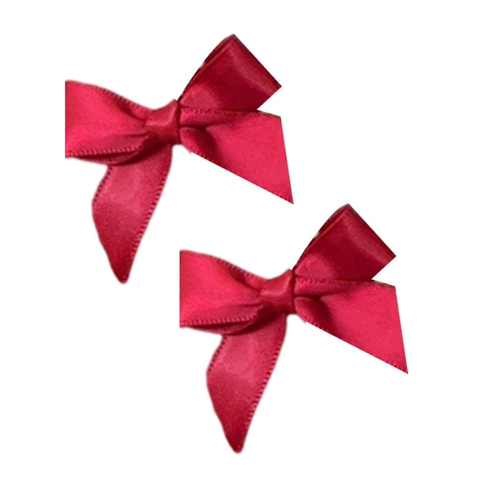 2 Presilhas de Cabelo com Laço de Fita, Grampos de Cabelo Pequenos com Laço de Fita, Presilhas de Cabelo com Laço, Acessórios de Cabelo com Laço Francês, Vermelho Vinho