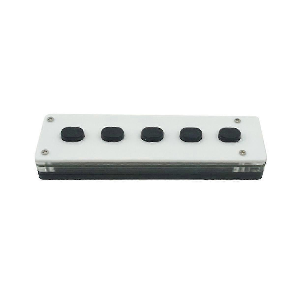 Silent Silicone Bluetooth Custom Programming Macro Keyboard 5-Keys Macropad Copy Paste USB Keypad, Bluetooth+USB Edition