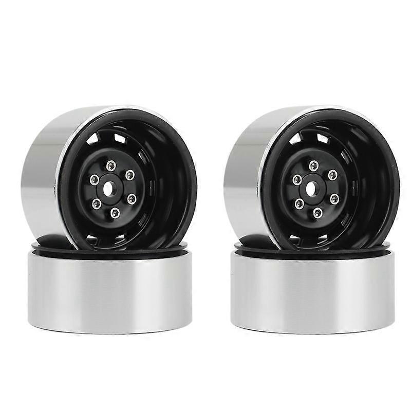 4PCS 1.9Inch Metal Beadlock Wheel Hub Rim Black