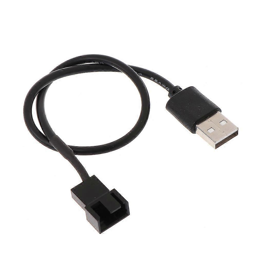 5V PWM Power Adapter Cable with USB 2.0 A to 3/4 Pin Connectors for 22AWG Fan